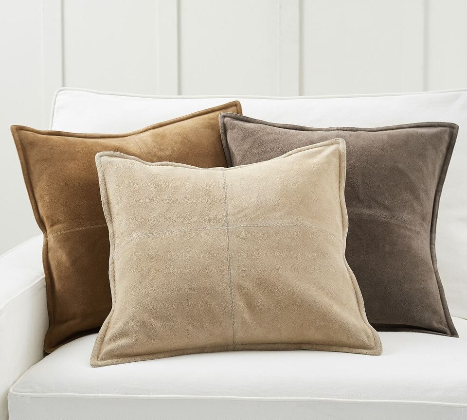 Pieced Suede Pillow Covers